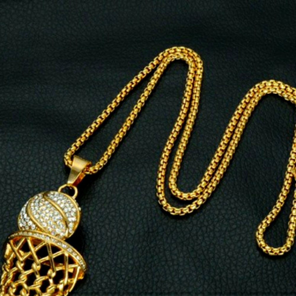 Men's Basketball Charm Necklace